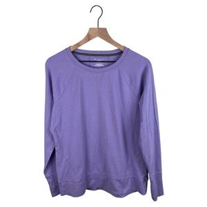 Tek Gear Drytek Lilac Purple Crewneck Sweatshirt Women's Size Large Thumb Holes